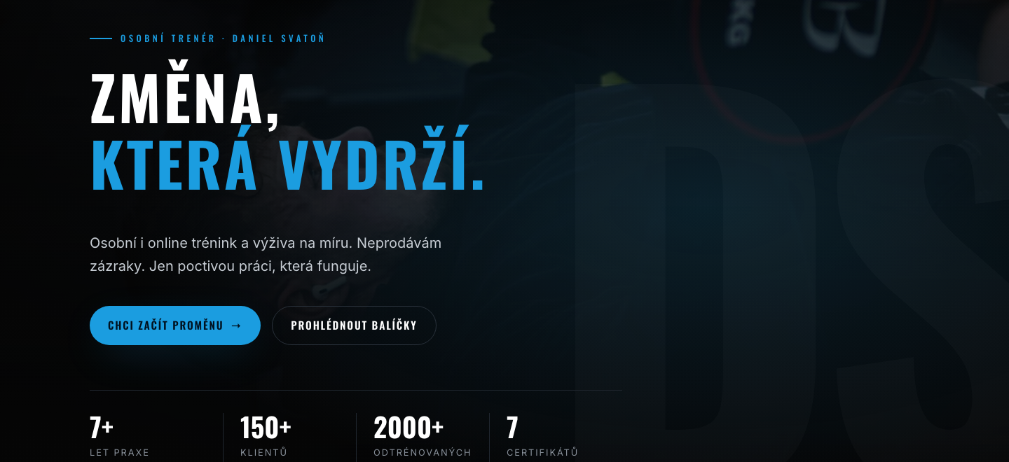 Web pro osobního trenéra Daniela Svatoně — jeste2.cz